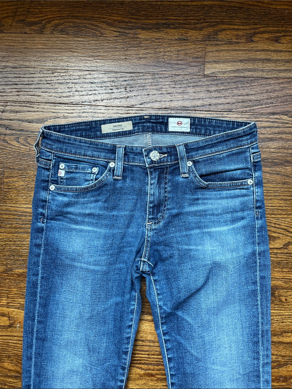 Ag Adriano Goldschmied Women's Blue Distressed Skinny Jeans 26R